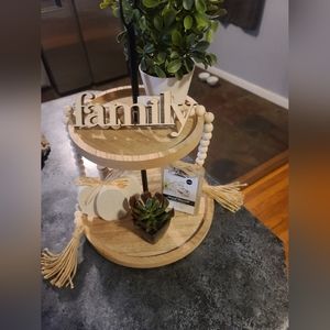 Tiered tray with decor